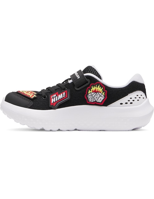 Tenis UA Surge 4 AC PatchesBLK para correr Under Armour de niño