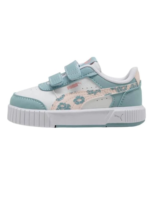Tenis Puma Carina mía floral de niña para caminar
