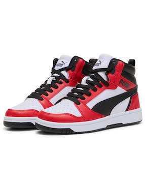Tenis Puma Rebound V6 Mid Jr unisex para entrenamiento