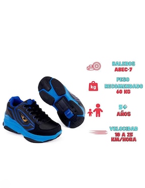 Tenis con ruedas Speed Roller para niño Style Black Monster