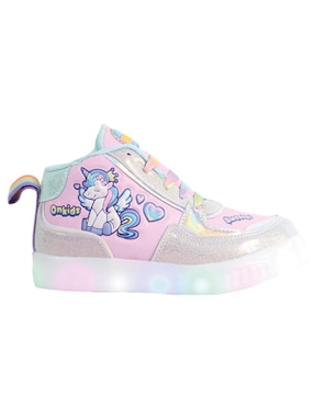 Tenis luz led Kuali Shoes para niña Unicornio