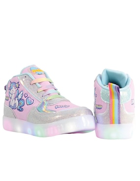 Tenis luz led Kuali Shoes para niña Unicornio