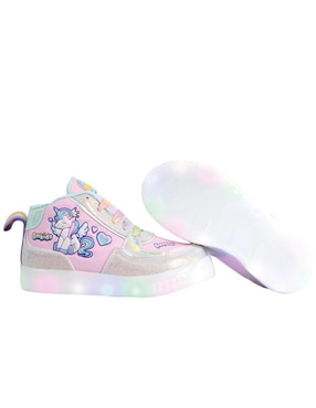 Tenis luz led Kuali Shoes para niña Unicornio