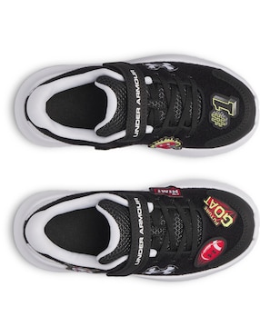Tenis UA Surge 4 AC PatchesBLK para correr Under Armour de niño